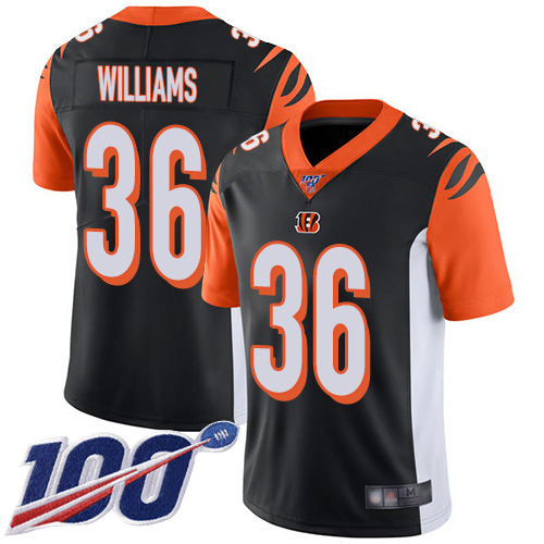 Cincinnati Bengals Limited Black Men Shawn Williams Home Jersey NFL Footballl 36 100th Season Vapor Untouchable